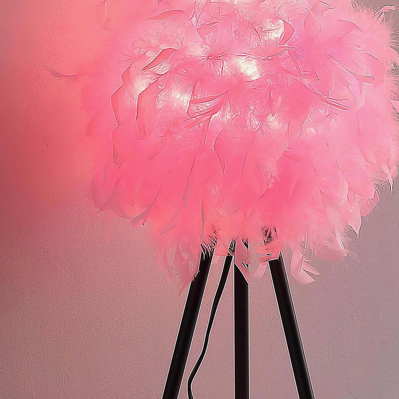 Lampe trépied en métal, Rose vif