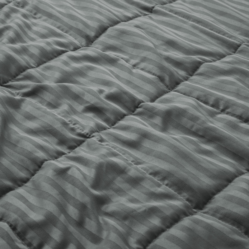 Couverture avec bordure en satin, Très grand lit, Gris foncé