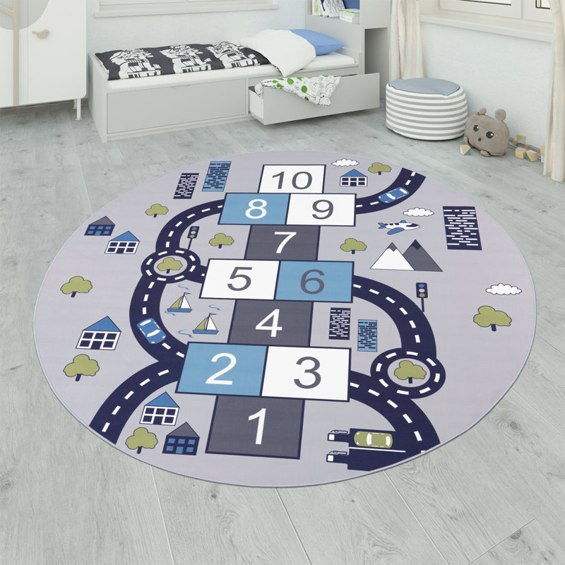 Lindemann Flatweave Grey Rug, Round 200cm
