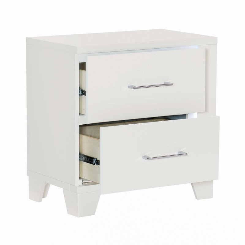 Table de chevet haute brillance 1pc avec lumière DEL