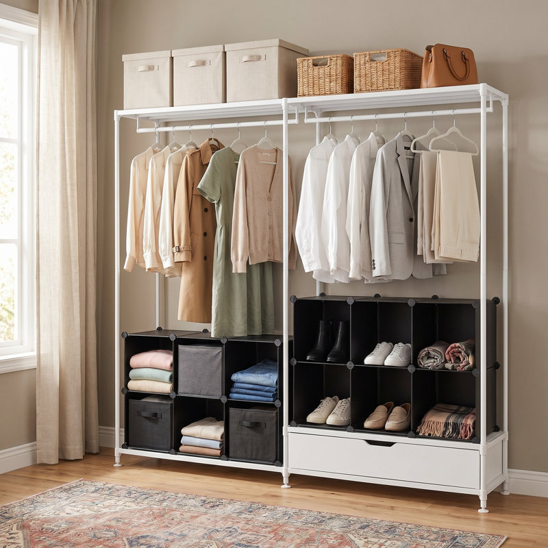 Organisateur de rangement cubique - Ensemble de 16 cubes en plastique, organisateur de placard et espace de rangement pour chambre à coucher et salon, 12,2 x 48,4 x 48,4 pouces, noir