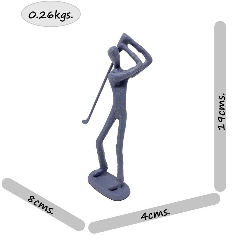 GOLFER Iron Figurine 19cm, Grey Shimmer