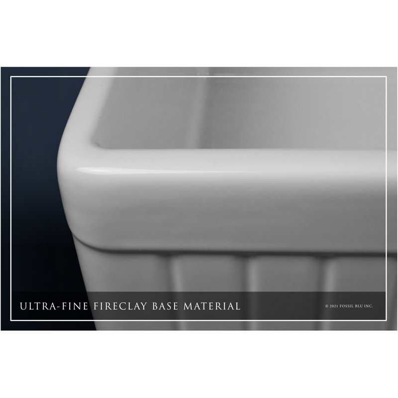 Luxury Solid Fireclay Farmhouse Sink, Brushed Brass Accessories