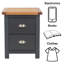 Sartin 45cm W Bedside Table