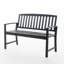 Banc d'extérieur en bois gris foncé, largeur d'assise 113 cm, confortable pour terrasse