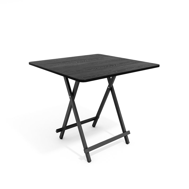 Kruter Foldable Square Dining Table, 74cm H x 80cm L x 80cm W, Black