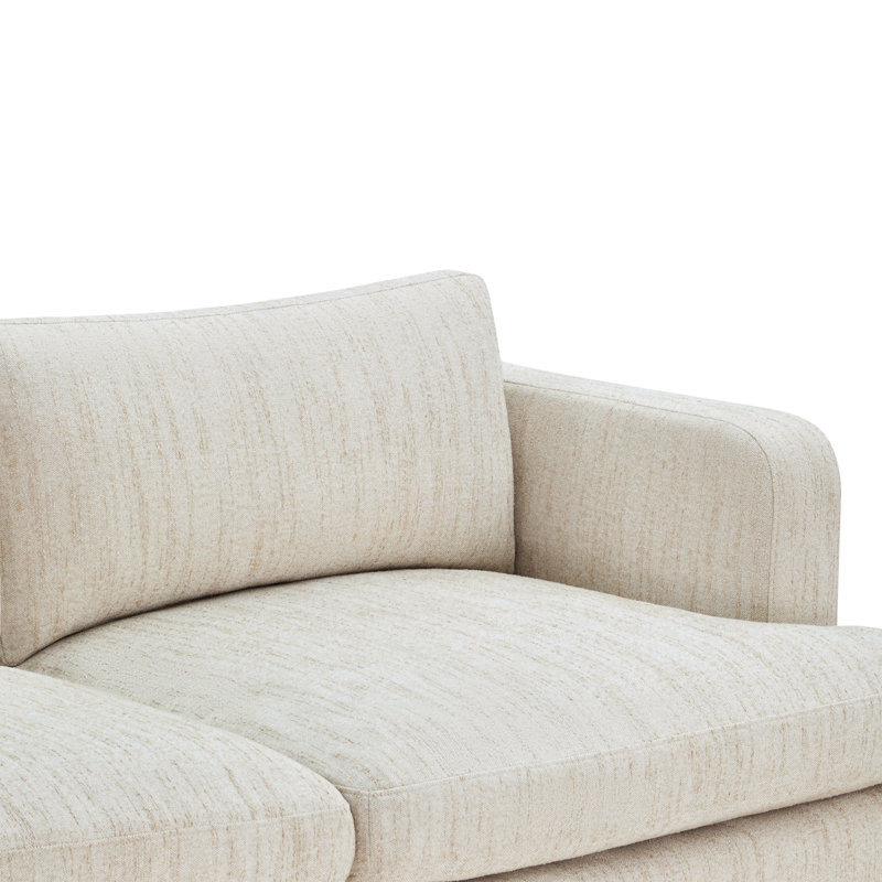 Jolie 116" 3-Piece Upholstered Modular Sectional Sofa, Mellow Natural Textured Boucle