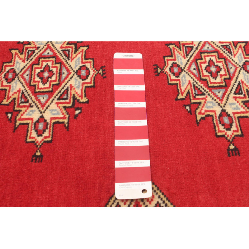 Tapis rouge foncé Malci Peshawar Bokhara 3 pi 0 po x 5 pi 2 po