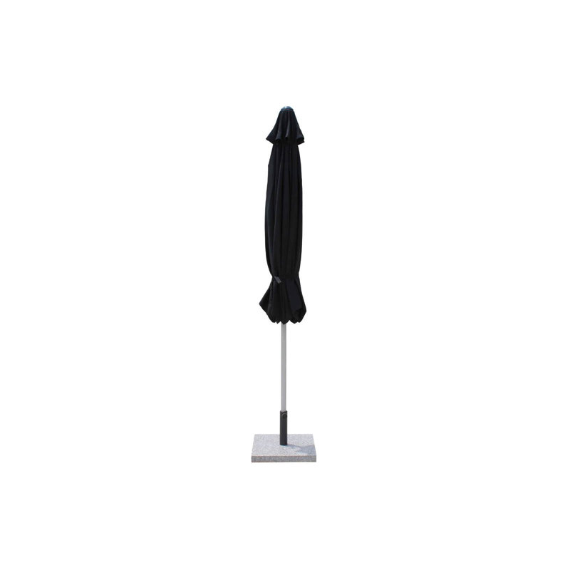 300cm Market Parasol, Black, Silver