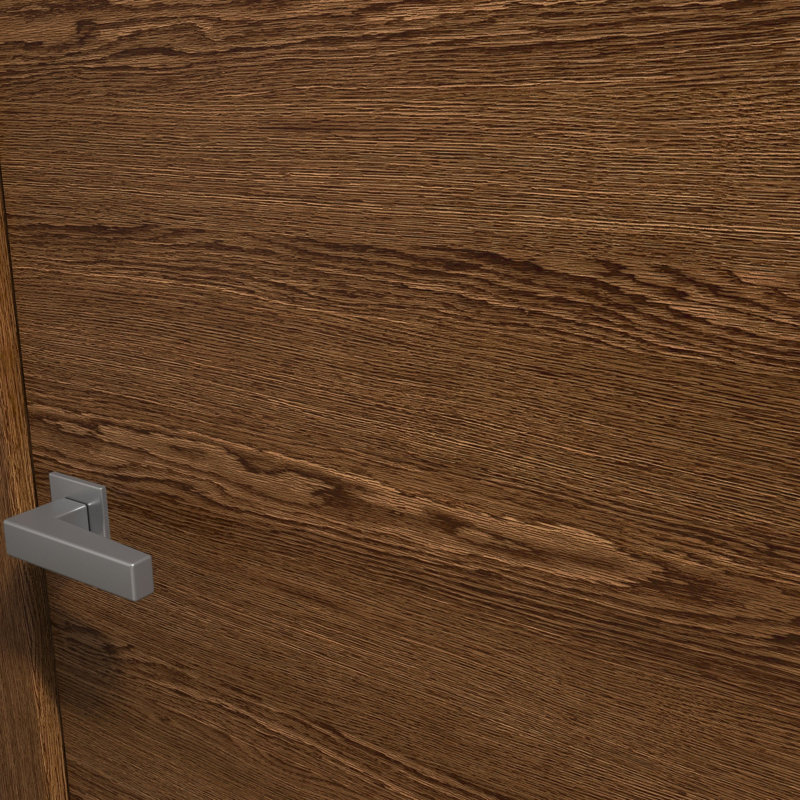 Sliding Closet Barn Bypass Doors | Ego 5000 | Modern Rails Hardware Set | Wood Solid Bedroom Wardrobe Doors, Cognac Oak