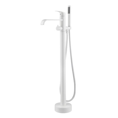 Robinet de baignoire sur pied à poignée simple avec douchette sur pied