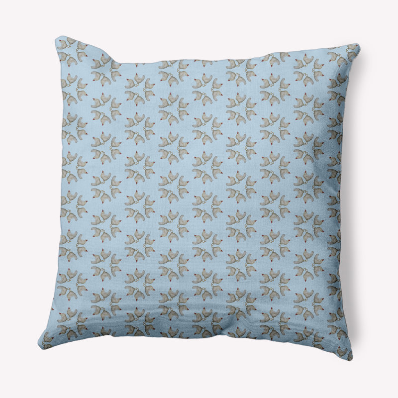 Outdoor Reversible Throw Pillow, After Rain Blue, 18" x 18"