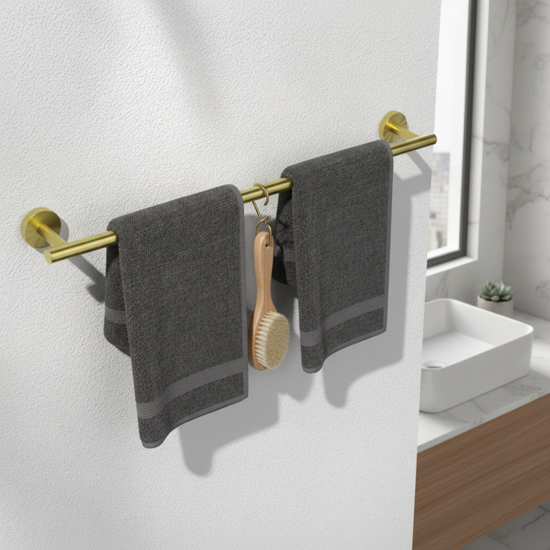 Porte-serviettes de salle de bain 24 po, porte-serviettes mural en acier inoxydable SUS304 avec quincaillerie de fixation