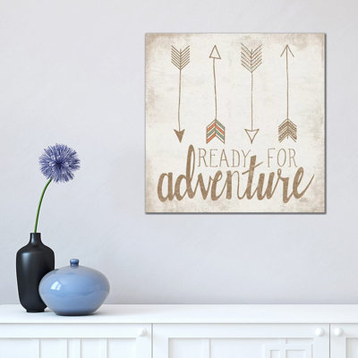 Ready For Adventure, Beige by Laura Marshall - Wrapped Canvas Print