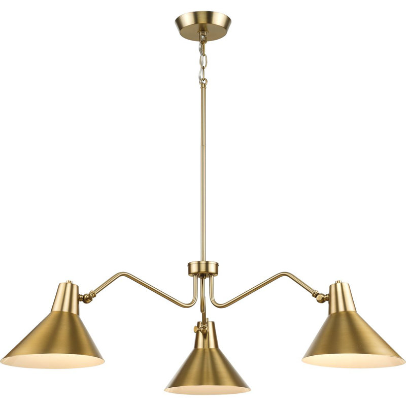 Lustre classique / traditionnel à 3 lumières Delano, Bronze brossé, Or
