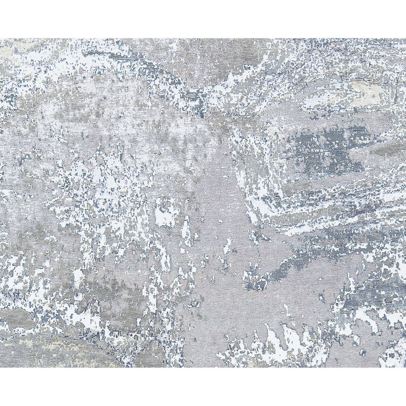 Area Rug in Beige/White/Gray, Rectangle 6' x 9'