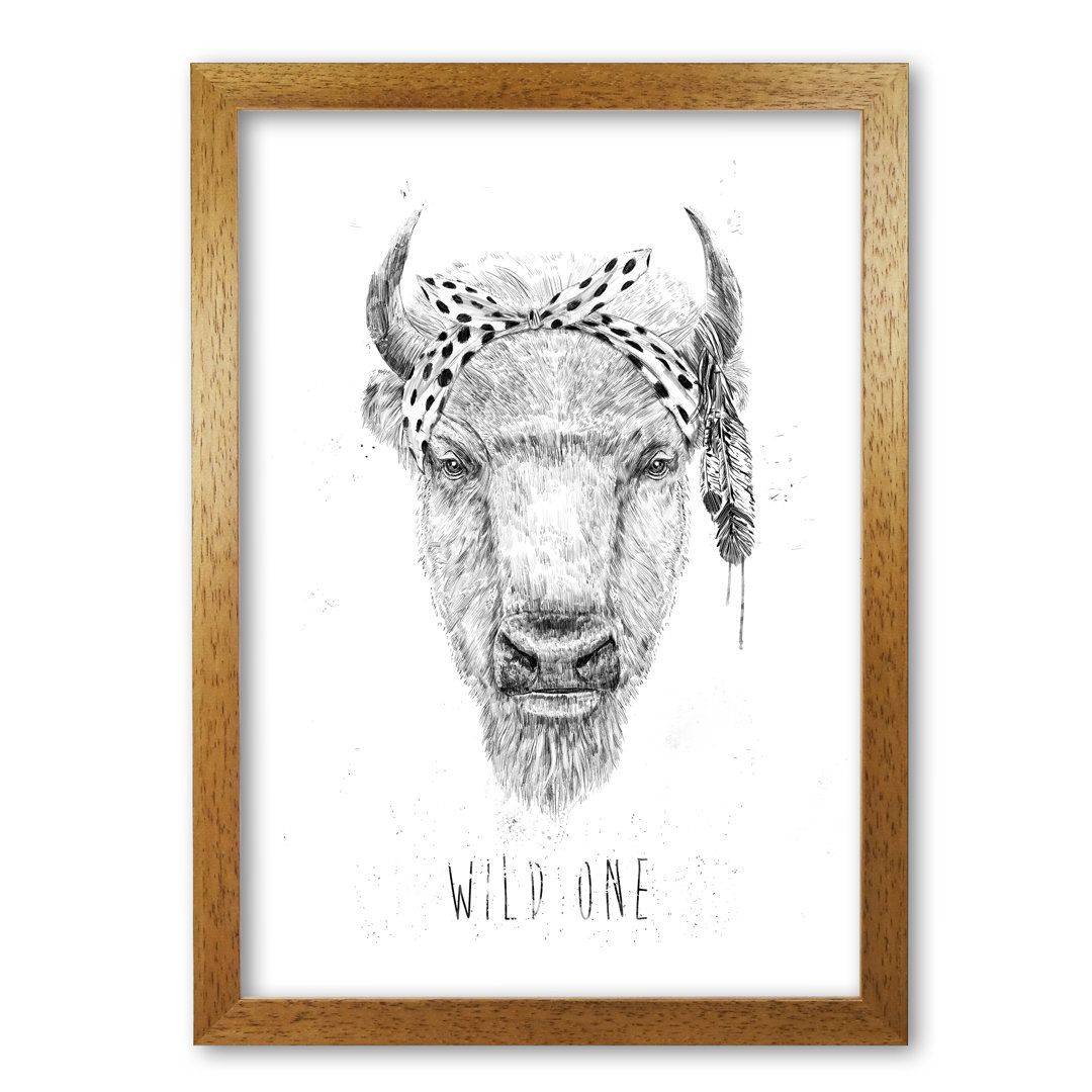 Wild One Buffalo by Mercedes Lopes Charro - Graphic Art Print on Paper