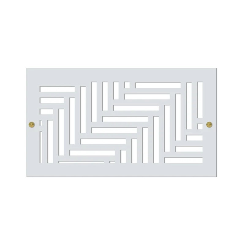 Registres de mur et de plafond Stellar Air White avec vis en laiton - 8 x 10 (ouverture de conduit) 10 x 12 taille totale - Élévation