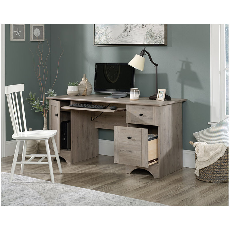 Bureau en bois en chêne Laurel, Gris