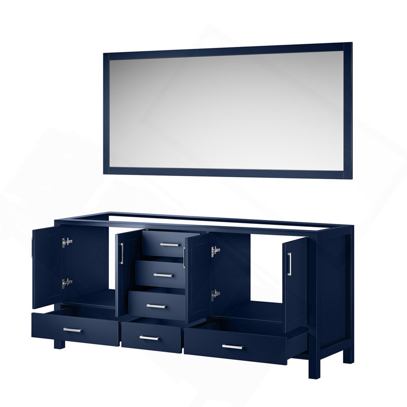Meuble-lavabo double bleu marine 72 po X P 22 po D et 28 po Miroir