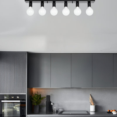 6 Lights Metal Body Semi Flush Mount