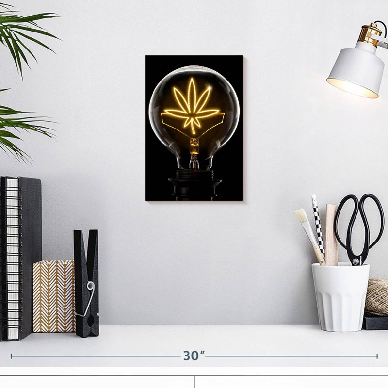 Senne Marijuana Leaf Lightbulb, 12" H x 8" W