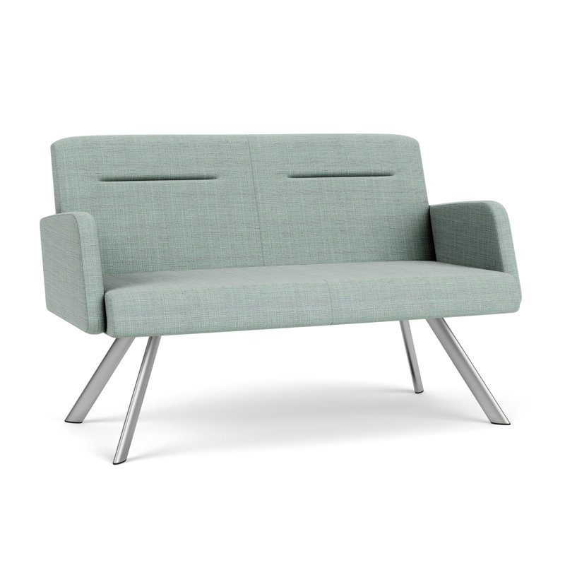 Causeuse Willow, Argent argent, Chambray écume de mer, Yes