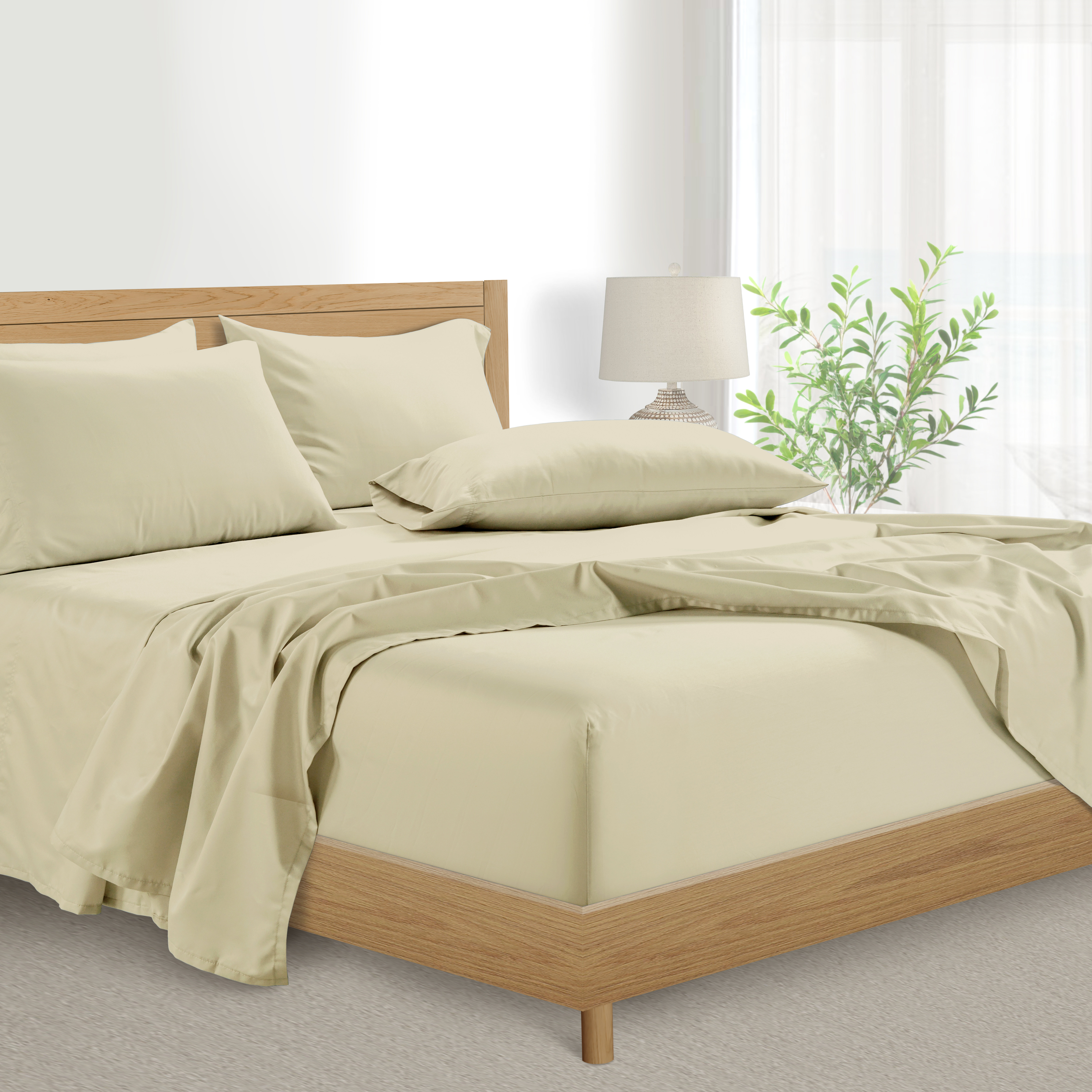 Parure de lit 4 pièces 100 % coton égyptien pour grand lit
