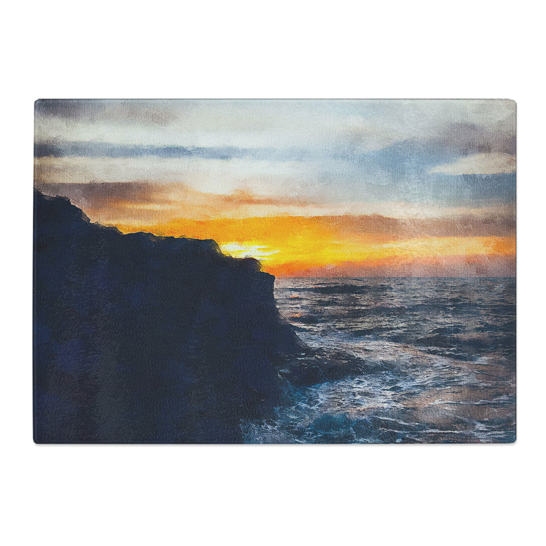 Tempered Glass Sunlight over the Cliff Chopping Board