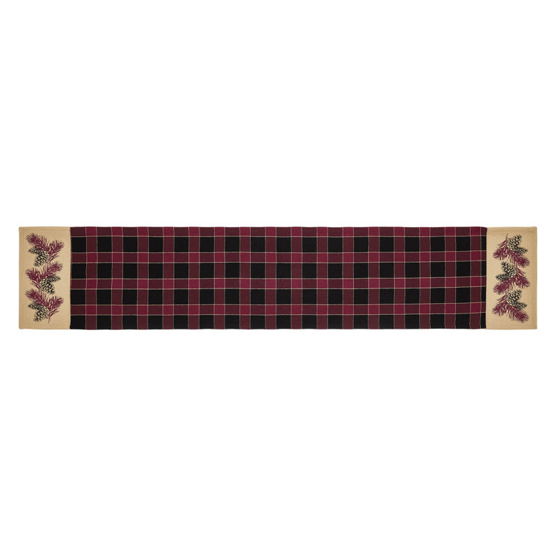 Quogue Rectangle Plaid Cotton Table Runner, 60" L x 12" D