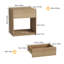 Tables de bout avec rangement, ensemble de 2 en bois, chambre à coucher en chêne moderne