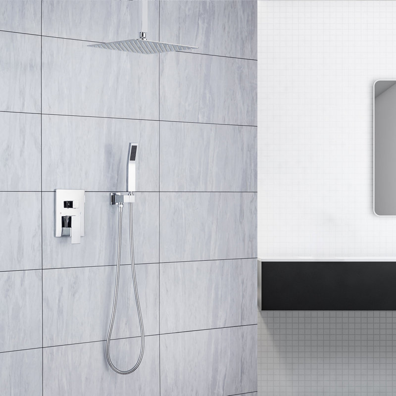 Système de douche complet avec valve brute, Chrome poli