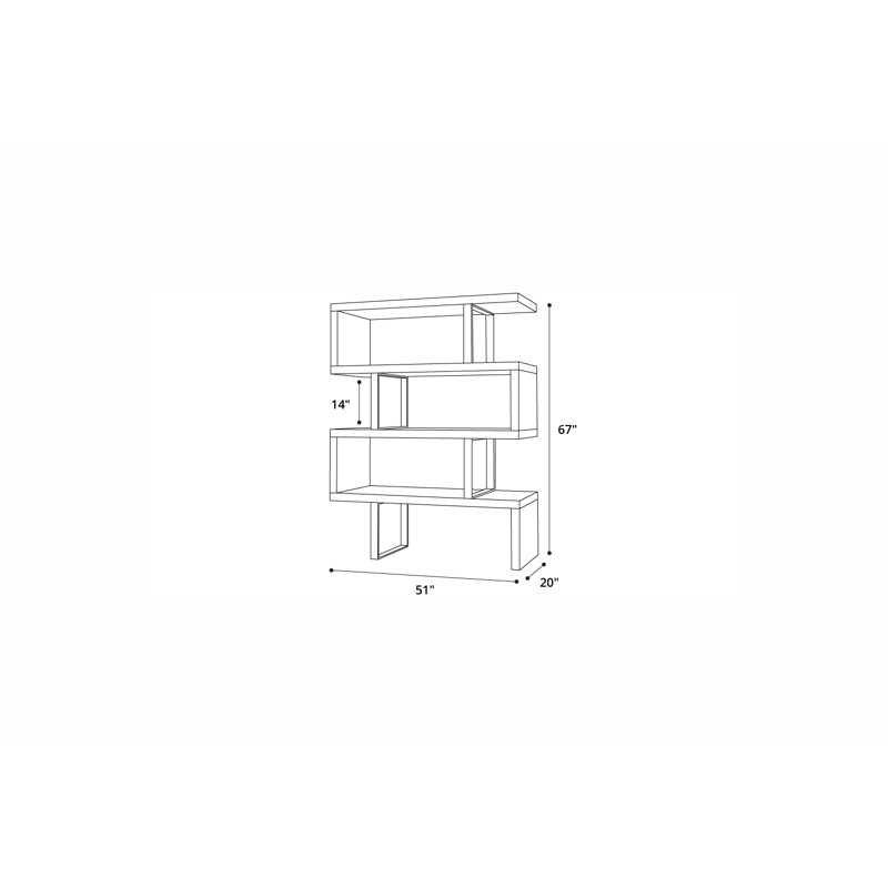 Clancy Geometric Bookcase, Performance Stone