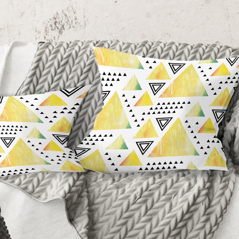 Coussin Triangular Retro Design IV - Mid-Century Modern, 16 po x 1 po