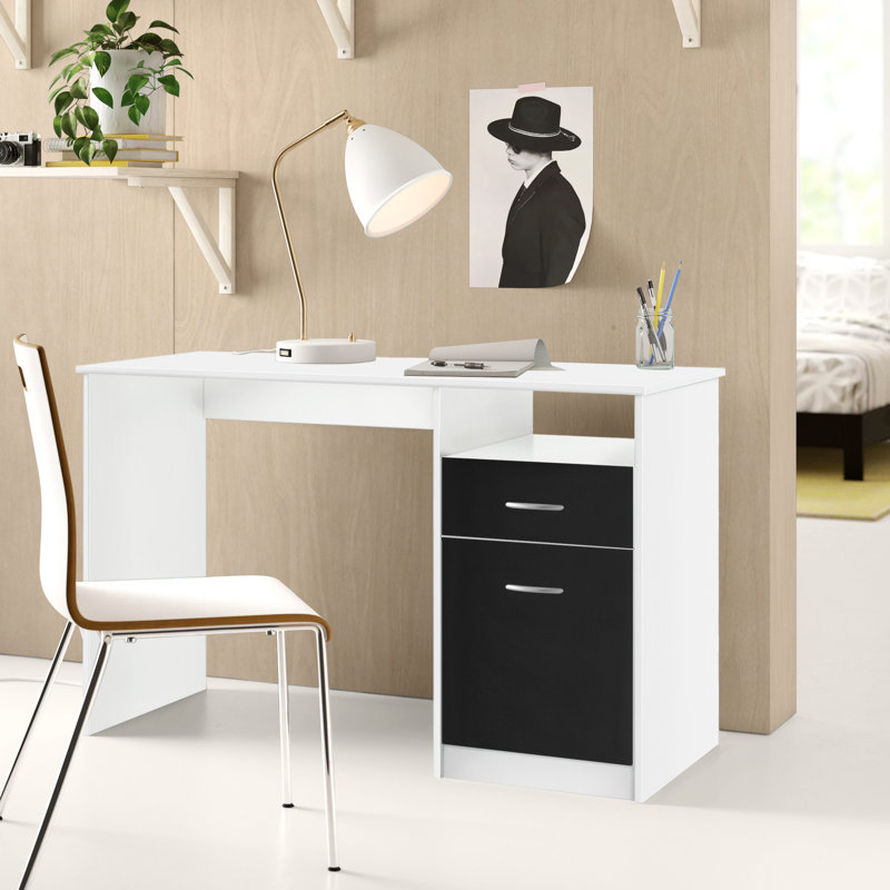 Garry Writing Desk, White/Black