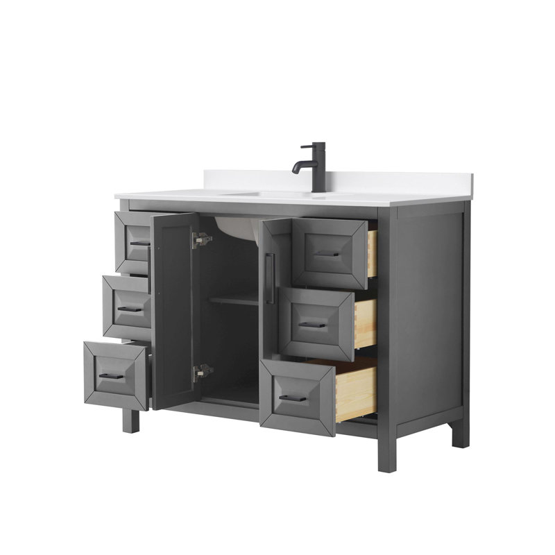 Daria 48'' W Vanity, Gray, Matte Black, Giotto Quartz