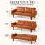 Canapé-lit futon convertible en similicuir de 173 cm (68,1 po) avec dossier inclinable en 3 positions-653155021