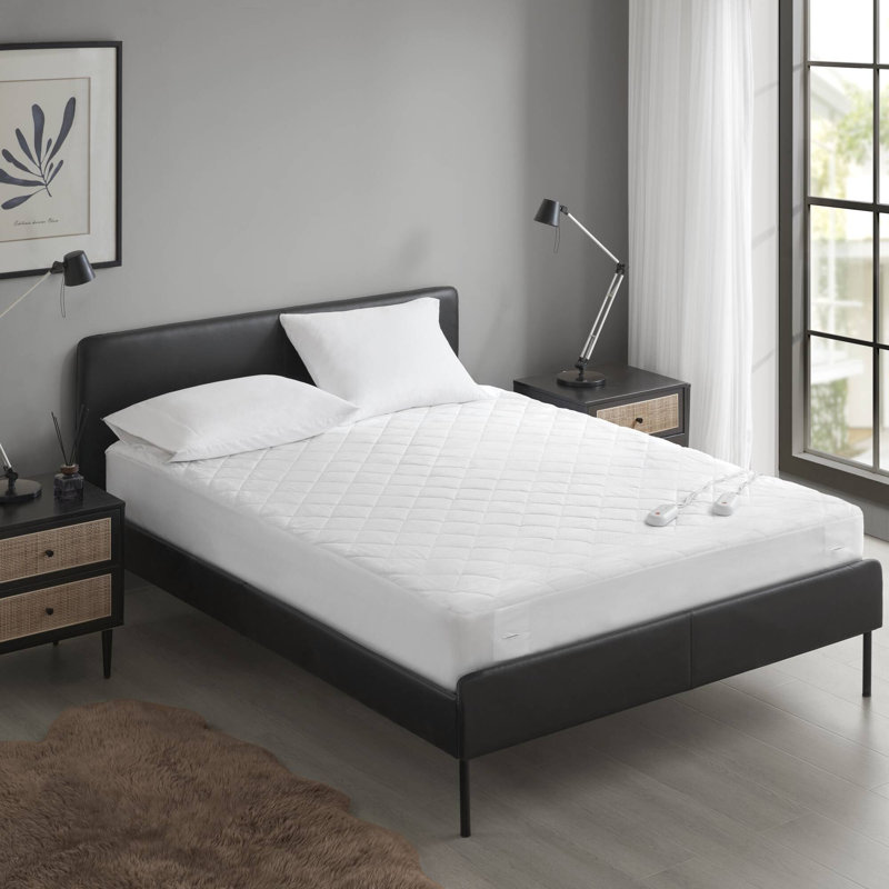Protège-matelas chauffant embossé blanc simple TG, Simple extra long