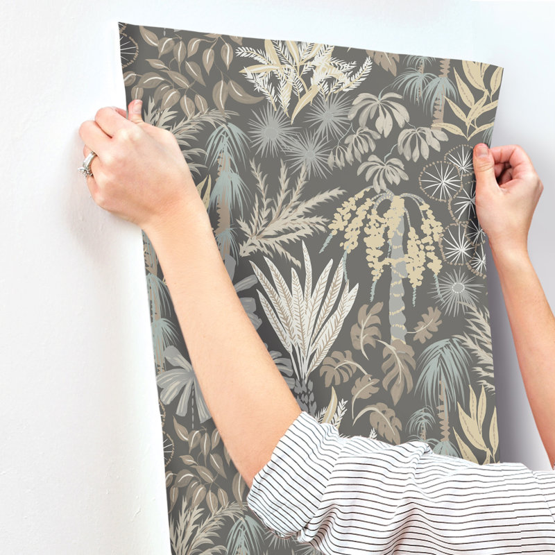 Star Flower Floral Trail Wallpaper, Gray