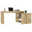 Bureau de bureau en L Dallas, deux tablettes, armoire à une porte-1375148084