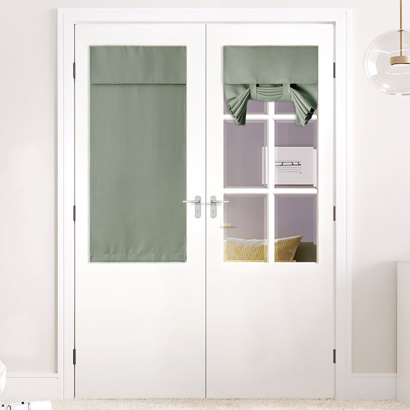 Blackout Small Door Curtain for Kitchen, Privacy Thermal Insulated Door Window Curtain for Classroom Window/Small Front Back Door/Office, 1 Panel