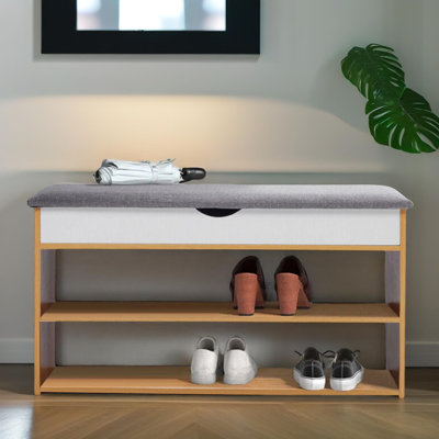 3 Tier Shoe Storage Shoe Bench With Seat Hallway Storage Furniture Entryway