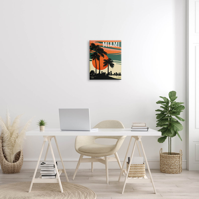 «Tropical Miami Palms Silhouette» par Ziwei Li, H 20 po x l 16 po x P 1,5 po