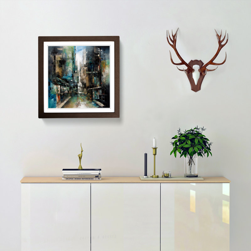 Architecture Abstract Expressionism No.1 - Framed Print, Walnut