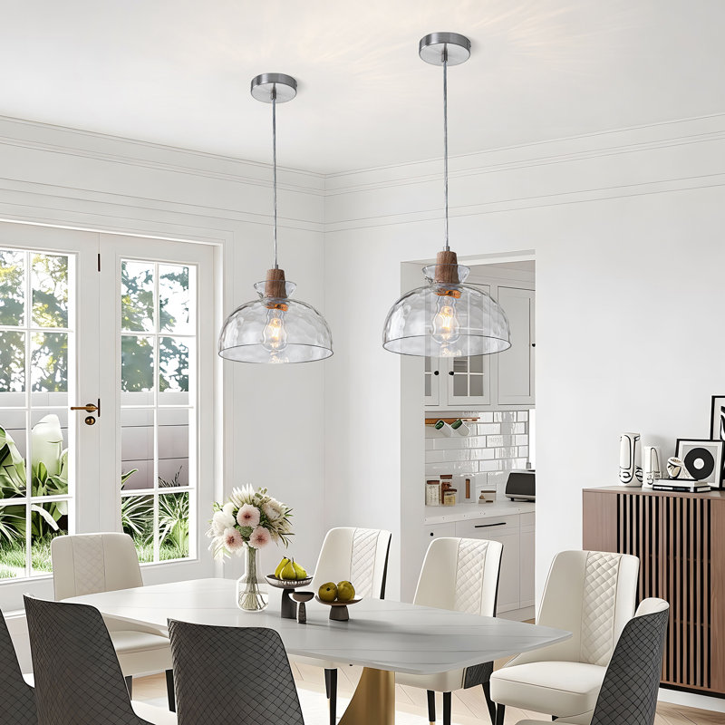 Luminaire suspendu moderne en verre martelé 1 lumière