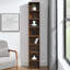Armoire de rangement mince à 8 tablettes avec tablettes réglables, bibliothèque multifonctionnelle pour le bureau à domicile et présentoir de bureau à support multimédia