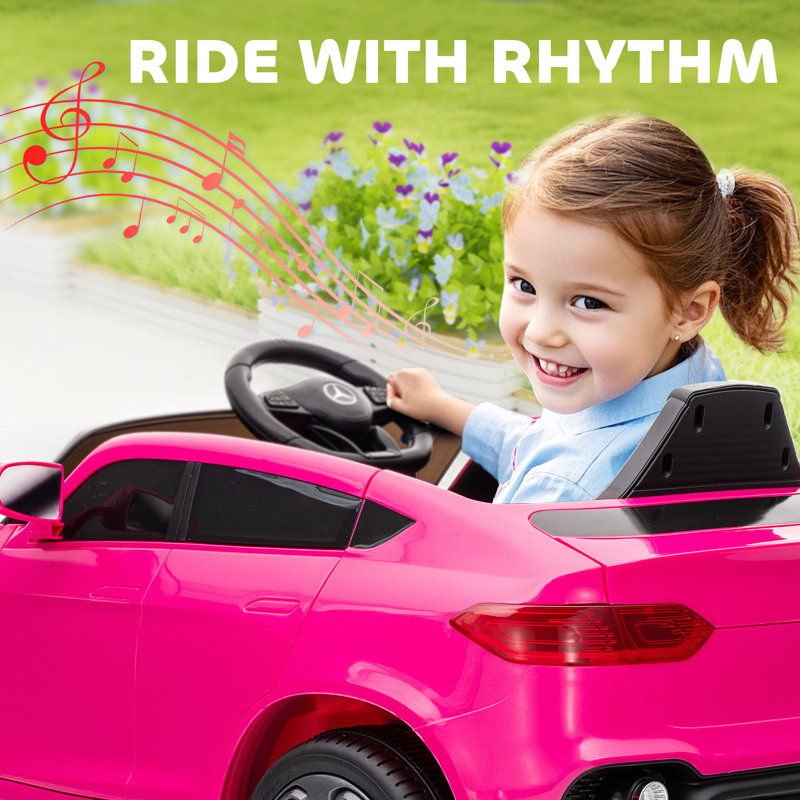 HOMCOM Battery Powered Ride On with Remote Control, Pink