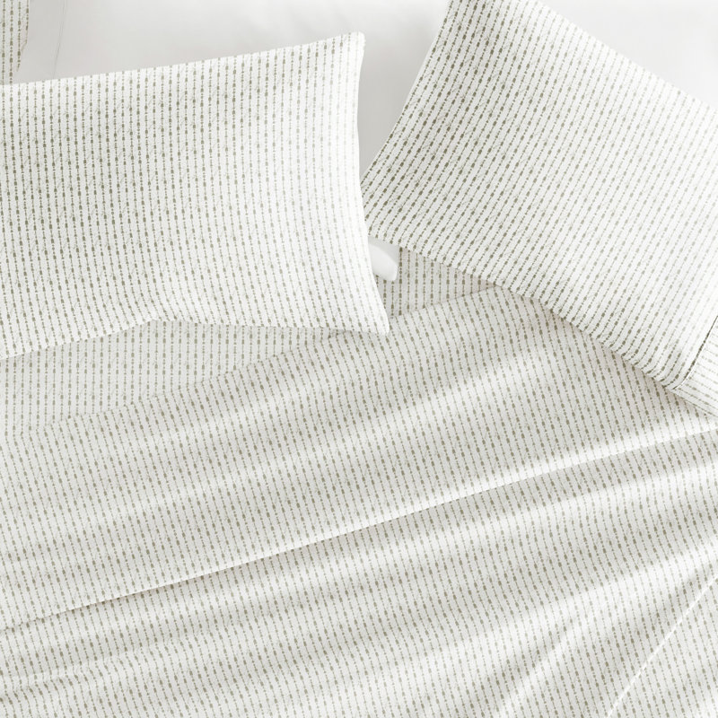 Ensemble de draps en microfibre Home, Ensemble de draps pour lit très grand californien, Flèches perlées sauge