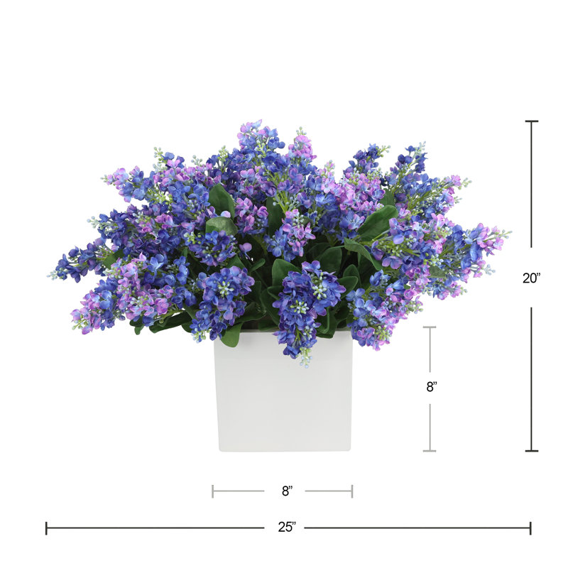 Assorted Lilacs in Fiberstone Pot, 20" H x 25" W x 25" D
