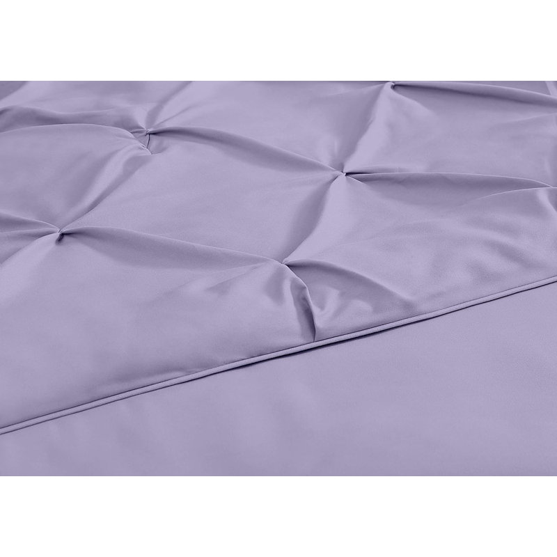 Berlin Pintuck Microfiber 3-Piece Comforter Set, Twin Comforter + 1 Standard Sham, Lavender